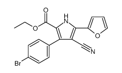 1H-Pyrrole-2-carboxylic acid, 3-(4-bromophenyl)-4-cyano-5-(2-furanyl)-, ethyl ester结构式