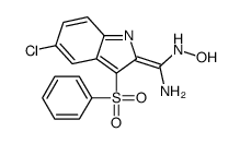 N-[amino-[3-(benzenesulfonyl)-5-chloroindol-2-ylidene]methyl]hydroxylamine结构式
