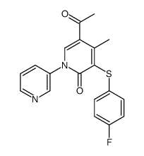 5-acetyl-3-(4-fluorophenyl)sulfanyl-4-methyl-1-pyridin-3-ylpyridin-2-one Structure