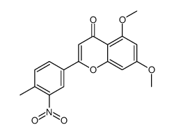 5,7-dimethoxy-2-(4-methyl-3-nitrophenyl)chromen-4-one结构式