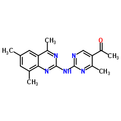 1-{4-Methyl-2-[(4,6,8-trimethyl-2-quinazolinyl)amino]-5-pyrimidinyl}ethanone结构式