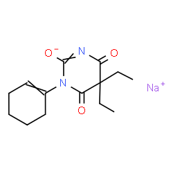 sodium 1-(1-cyclohexen-1-yl)-5,5-diethylbarbiturate structure