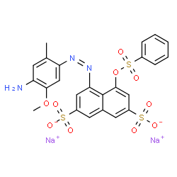 4-[(4-amino-5-methoxy-o-tolyl)azo]-5-[(phenylsulphonyl)oxy]naphthalene-2,7-disulphonic acid, sodium salt Structure