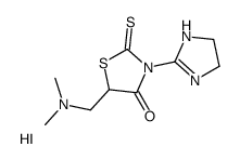 3-(4,5-dihydro-1H-imidazol-2-yl)-5-[(dimethylamino)methyl]-2-sulfanylidene-1,3-thiazolidin-4-one,hydroiodide Structure