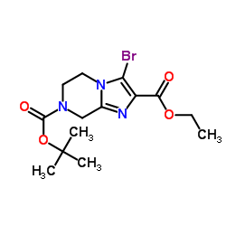 7-TERT-BUTYL 2-ETHYL 3-BROMO-5,6-DIHYDROIMIDAZO[1,2-A]PYRAZINE-2,7(8H)-DICARBOXYLATE structure