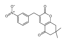 7,7-dimethyl-3-[(3-nitrophenyl)methyl]-6,8-dihydrochromene-2,5-dione Structure