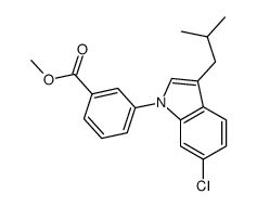 methyl 3-[6-chloro-3-(2-methylpropyl)-1H-indol-1-yl]benzoate Structure