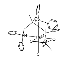 [(1,1,1-tris-(diphenylphosphinomethyl)ethane)Ru(η2-OAc)Cl]结构式