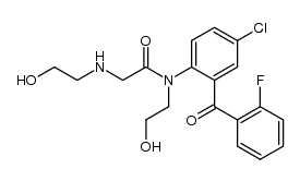 N-(4-chloro-2-(2-fluorobenzoyl)phenyl)-N-(2-hydroxyethyl)-2-((2-hydroxyethyl)amino)acetamide结构式