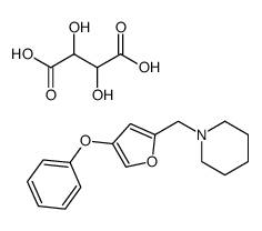(2R,3R)-2,3-dihydroxybutanedioic acid,1-[(4-phenoxyfuran-2-yl)methyl]piperidine结构式