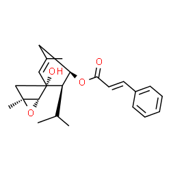 3-Phenylpropenoic acid (1S,2R,3S,4R,6E,10S)-2-hydroxy-6,10-dimethyl-3-(1-methylethyl)-11-oxabicyclo[8.1.0]undec-6-en-4-yl ester结构式