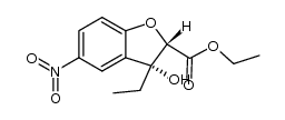 (2S,3R)-ethyl 3-ethyl-3-hydroxy-5-nitro-2,3-dihydrobenzofuran-2-carboxylate结构式