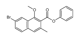 7-溴-1-甲氧基-3-甲基-2-萘酸苯酯结构式