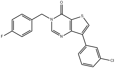 7-(3-chlorophenyl)-3-(4-fluorobenzyl)thieno[3,2-d]pyrimidin-4(3H)-one Structure