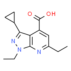 3-Cyclopropyl-1,6-diethyl-pyrazolo[3,4-b]pyridine-4-carboxylic acid Structure