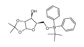(3aR,5R,6S,6aR)-5-(((叔丁基二苯基硅烷基)氧基)甲基)-2,2-二甲基四氢呋喃并[2,3-d][1,3]二氧杂环戊烯-6-醇结构式