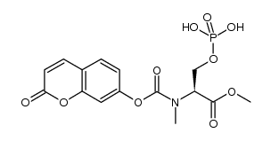 (S)-methyl 2-(methyl(((2-oxo-2H-chromen-7-yl)oxy)carbonyl)amino)-3-(phosphonooxy)propanoate Structure