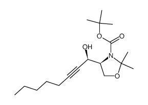 (S)-4-((R)-1-Hydroxy-oct-2-ynyl)-2,2-dimethyl-oxazolidine-3-carboxylic acid tert-butyl ester结构式
