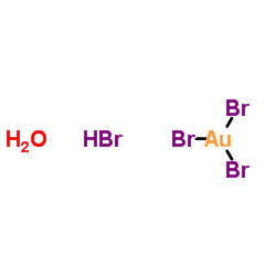 HYDROGEN TETRABROMOAURATE(III) HYDRATE structure