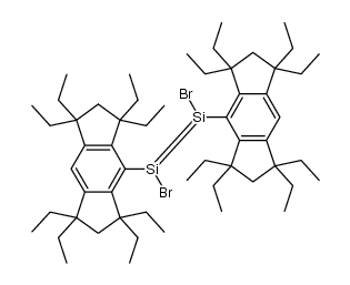 (E)-1,2-dibromo-1,2-bis(1,1,3,3,5,5,7,7-octaethyl-s-hydrindacen-4-yl)-disilene结构式