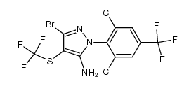 5-amino-3-bromo-1-(2,6-dichloro-4-trifluoromethylphenyl)-4-trifluoromethylthiopyrazole结构式