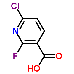 6-氯-2-氟吡啶-3-羧酸结构式