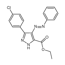 3-(4-chlorophenyl)-4-phenylazo-1H-pyrazole-5-carboxylic acid ethyl ester Structure