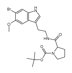 6-bromo-5-methoxy-Nb-(1-BOC-prolyl)tryptamine结构式