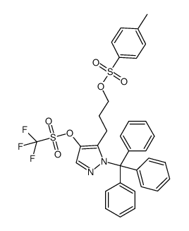 3-(3-toluenesulfonyloxy)propyl-4-trifluoromethane sulfonyloxy-2-trityl-2H-pyrazole Structure