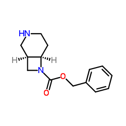 Benzyl (1R,6R)-3,7-diazabicyclo[4.2.0]octane-7-carboxylate结构式