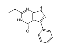 6-ethyl-3-phenyl-1,5-dihydro-pyrazolo[3,4-d]pyrimidin-4-one结构式