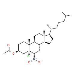 Acetic acid 5-chloro-6β-nitro-5α-cholestan-3β-yl ester结构式