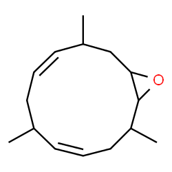 2,6,10-trimethyl-13-oxabicyclo[10.1.0]trideca-4,8-diene structure