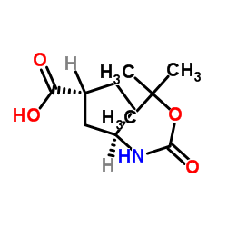 (1S,3S)-3-{[(tert-butoxy)carbonyl]amino}cyclopentane-1-carboxylic acid structure