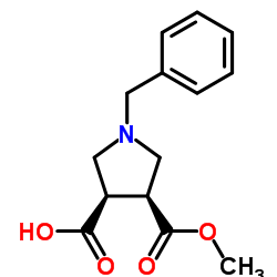 cis-1-Benzyl-4-(Methoxycarbonyl)pyrrolidine-3-carboxylic acid structure
