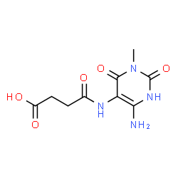 Butanoic acid,4-[(4-amino-1,2,3,6-tetrahydro-1-methyl-2,6-dioxo-5-pyrimidinyl)amino]-4-oxo-结构式