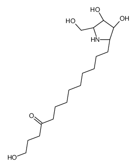 13-[(2R,3R,4R,5R)-3,4-dihydroxy-5-(hydroxymethyl)pyrrolidin-2-yl]-1-hydroxytridecan-4-one Structure