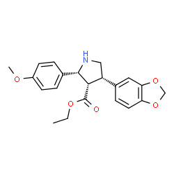 3-Pyrrolidinecarboxylic acid, 4-(1,3-benzodioxol-5-yl)-2-(4-Methoxyphenyl)-, ethyl ester, (2α,3α,4α)- structure