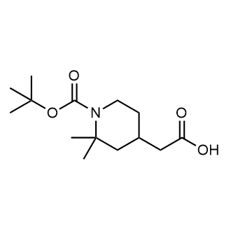 2-(1-(Tert-butoxycarbonyl)-2,2-dimethylpiperidin-4-yl)acetic acid Structure