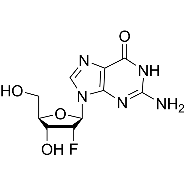 2’-Deoxy-2’-fluoro-alpha-D-arabinoguanosine结构式