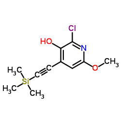 2-Chloro-6-methoxy-4-[2-(trimethylsilyl)ethynyl]-3-pyridinol结构式