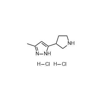 3-methyl-5-(pyrrolidin-3-yl)-1H-pyrazoledihydrochloride structure