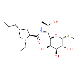 Methyl 6,8-dideoxy-6-[[[(2S,4R)-1-ethyl-4β-propyl-2α-pyrrolidinyl]carbonyl]amino]-1-thio-D-erythro-α-D-galacto-octopyranoside结构式