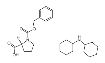 1-benzyl hydrogen (S)-pyrrolidine-1,2-dicarboxylate, compound with dicyclohexylamine (1:1)结构式