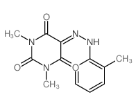 2,4,5,6(1H,3H)-Pyrimidinetetrone,1,3-dimethyl-, 5-[2-(2-methylphenyl)hydrazone]结构式