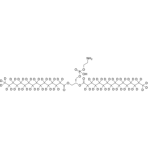 1,2-二棕榈酰基-d62-sn-甘油-3-磷酸乙醇胺结构式