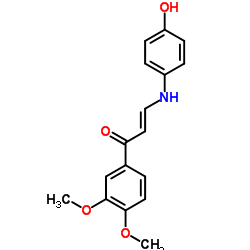 (2E)-1-(3,4-Dimethoxyphenyl)-3-[(4-hydroxyphenyl)amino]-2-propen-1-one结构式