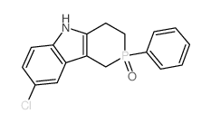 8-chloro-2-phenyl-1,3,4,5-tetrahydrophosphinino[4,3-b]indole 2-oxide结构式