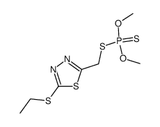 (5-ethylsulfanyl-1,3,4-thiadiazol-2-yl)methylsulfanyl-dimethoxy-sulfan ylidene-phosphorane结构式