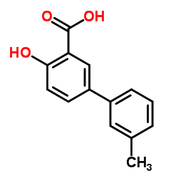 4-Hydroxy-3'-methyl-3-biphenylcarboxylic acid结构式
